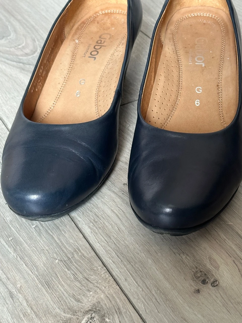 Zapatos de tacón bajos Gabor Comfort de cuero azul marino talla 39 – tacón de 5 cm – photo 3